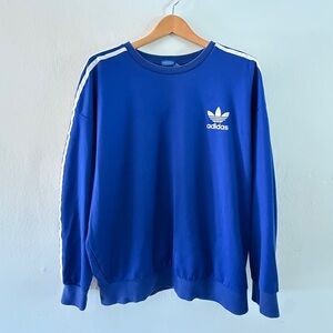 Adidas Blue Trefoil Crewneck Sweatshirt Sz L